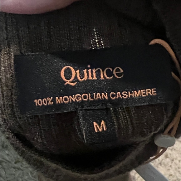 Quince Featherweight Cashmere Ribbed Mockneck Sweater - Brown - Picture 7 of 7